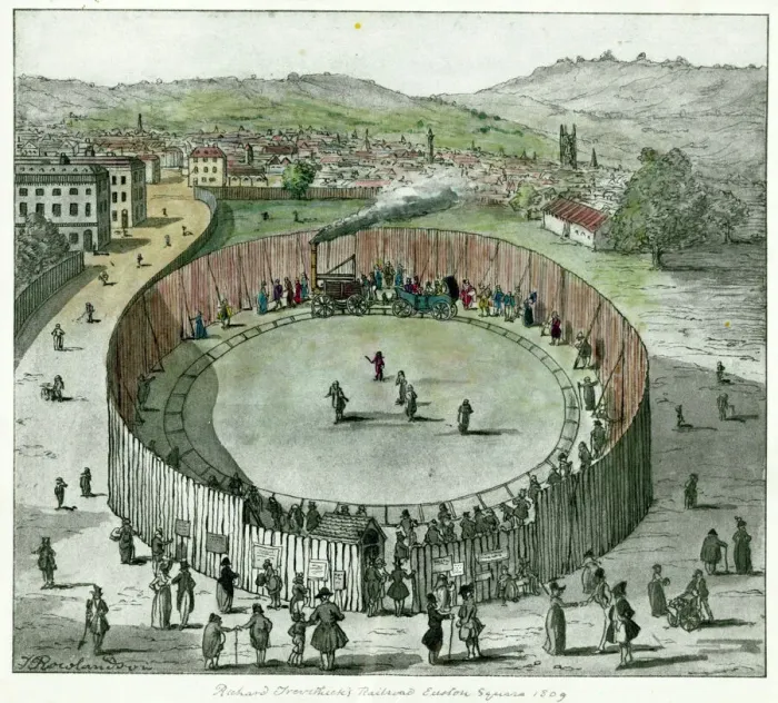 Gerahmter Druck : TREVITHICKS LOCO 1808 Gerahmter Druck : TREVITHICKS LOCO 1808