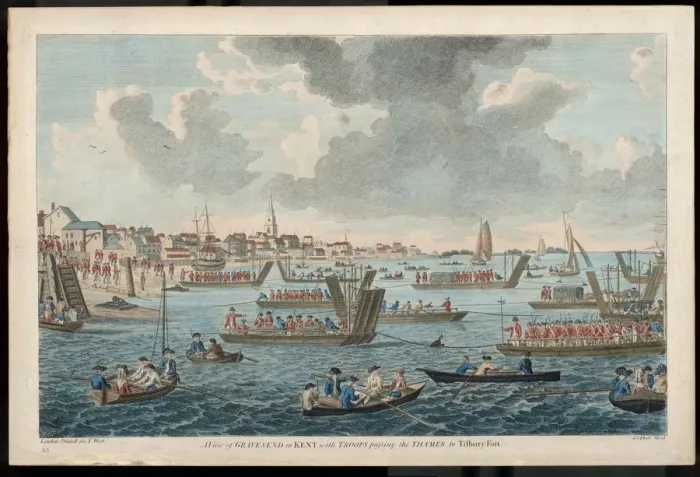 Gerahmter Druck : Truppen in Gravesend Gerahmter Druck : Truppen in Gravesend