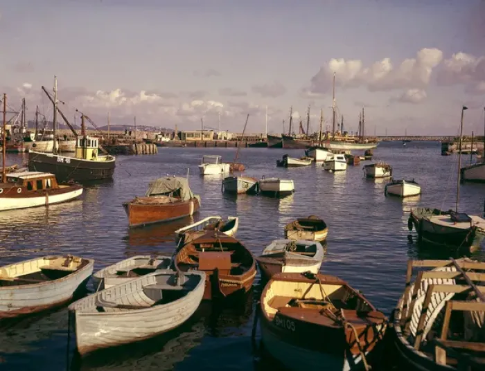 Gerahmter Druck : Schiffe im Hafen von Brixham, Devon Gerahmter Druck : Schiffe im Hafen von Brixham, Devon