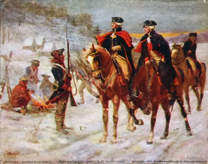 Gerahmter Druck : Washington und Lafayette bei Valley Forge Gerahmter Druck : Washington und Lafayette bei Valley Forge