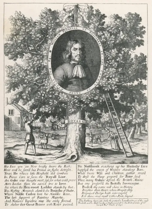 Gerahmter Druck : Wilhelm Penderhill und der Boscobel-Eiche Gerahmter Druck : Wilhelm Penderhill und der Boscobel-Eiche