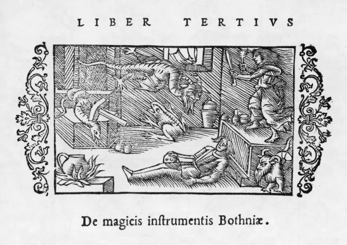 Gerahmter Druck : Hexen rufen Monster Gerahmter Druck : Hexen rufen Monster