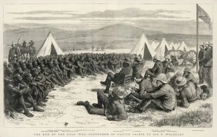 Gerahmter Druck : Zulu / Kapitulation 1879 Gerahmter Druck : Zulu / Kapitulation 1879