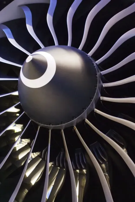 Gerahmter Druck : Flugzeugmotor