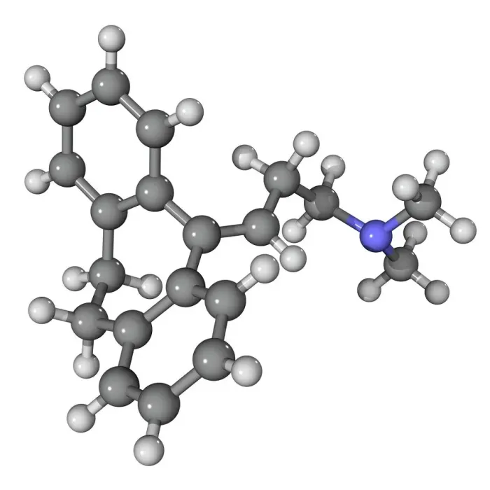 Gerahmter Druck : Antidepressivm Amitriptilins Molekül Gerahmter Druck : Antidepressivm Amitriptilins Molekül