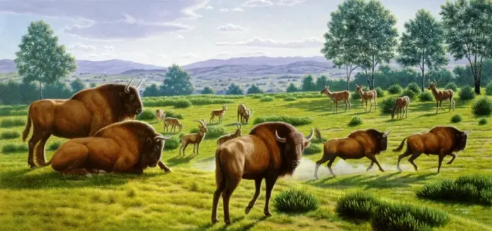 Gerahmter Druck : Alt Bisons Gerahmter Druck : Alt Bisons