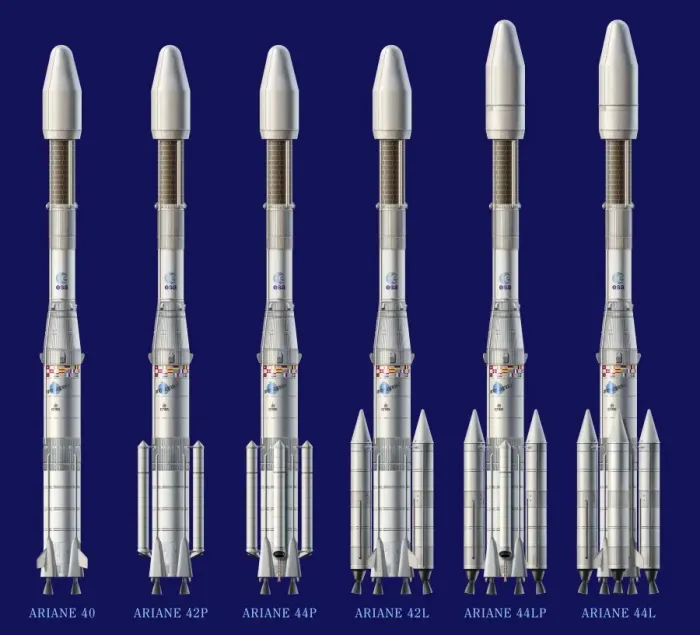 Gerahmter Druck : Ariane-4-Rocketversionen Kunstwerk Gerahmter Druck : Ariane-4-Rocketversionen Kunstwerk