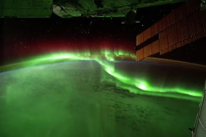 Gerahmter Druck : Aurora, Bild aus der ISS Gerahmter Druck : Aurora, Bild aus der ISS