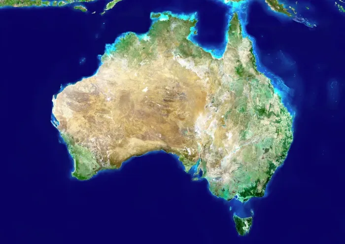 Gerahmter Druck : Australien, Satellitenbild Gerahmter Druck : Australien, Satellitenbild