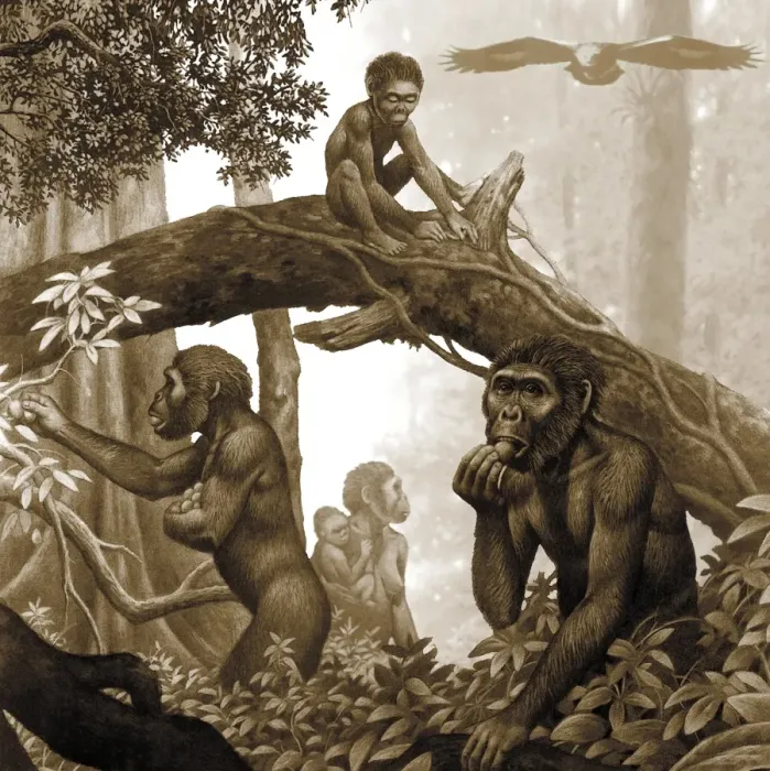 Gerahmter Druck : Australopithecus africanus, Kunstwerk C013 / 9570 Gerahmter Druck : Australopithecus africanus, Kunstwerk C013 / 9570