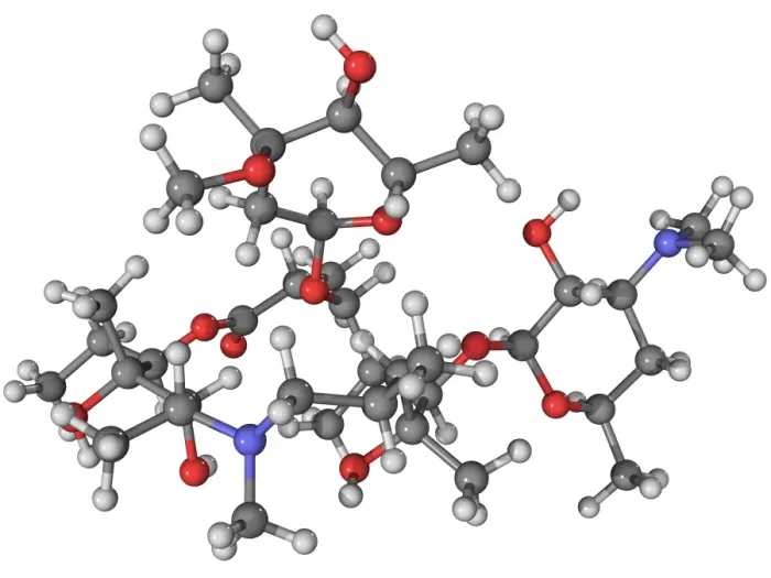 Gerahmter Druck : Azithromycins Antibiotikummolekül Gerahmter Druck : Azithromycins Antibiotikummolekül