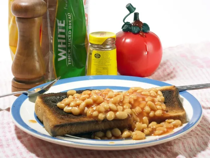 Gerahmter Druck : Gebackene Bohnen auf Toast Gerahmter Druck : Gebackene Bohnen auf Toast