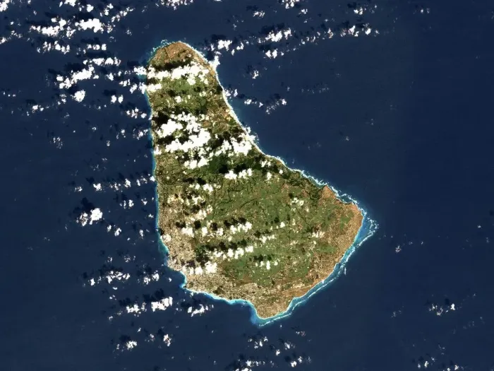 Gerahmter Druck : Barbados, Satellitenbild Gerahmter Druck : Barbados, Satellitenbild