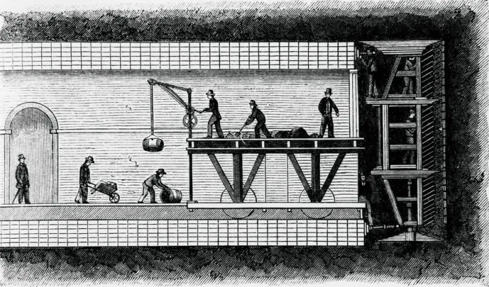 Gerahmter Druck : Brunel's Tunnellingschutz Gerahmter Druck : Brunel's Tunnellingschutz