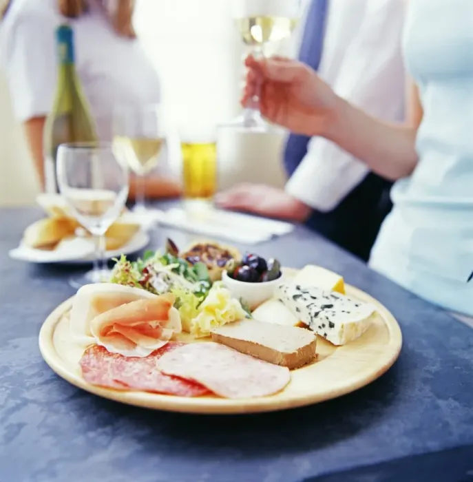 Gerahmter Druck : Käse und Fleisch Gerahmter Druck : Käse und Fleisch