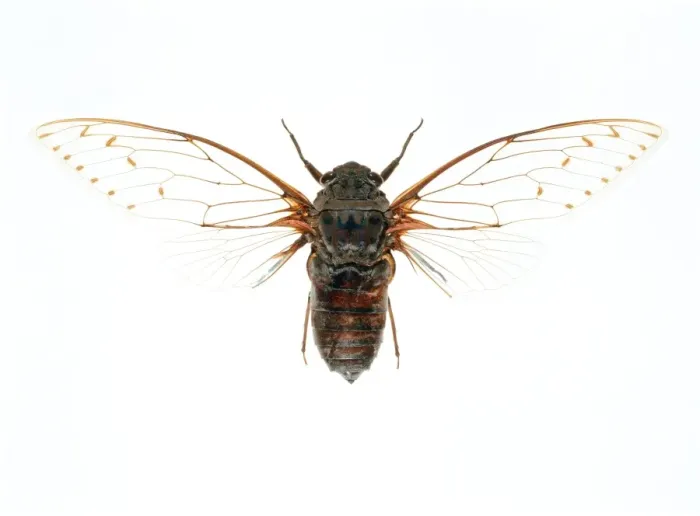 Gerahmter Druck : Cicada. Zikade (Familie Cicadidae). Zikaden haben zwei Paare große, membranöse Flügel Gerahmter Druck : Cicada. Zikade (Familie Cicadidae). Zikaden haben zwei Paare große, membranöse Flügel