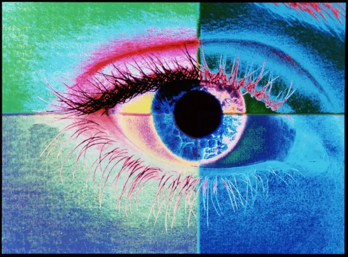 Gerahmter Druck : Bild der Computergrafik eines menschlichen Auges Gerahmter Druck : Bild der Computergrafik eines menschlichen Auges