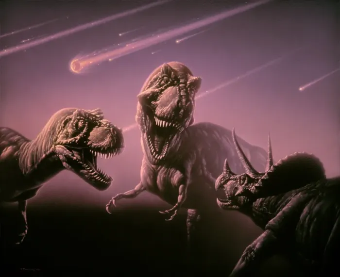 Gerahmter Druck : Tod der Dinosaurier Gerahmter Druck : Tod der Dinosaurier