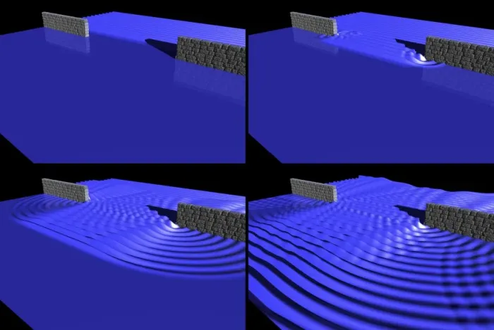 Gerahmter Druck : Diffraktionsversuch, Simulation Gerahmter Druck : Diffraktionsversuch, Simulation