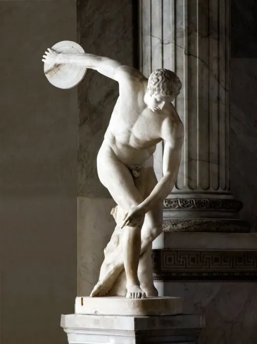 Gerahmter Druck : Diskuskämpferstatue