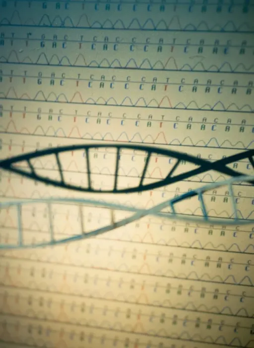 Gerahmter Druck : DNS und eine genetische Sequenz Gerahmter Druck : DNS und eine genetische Sequenz