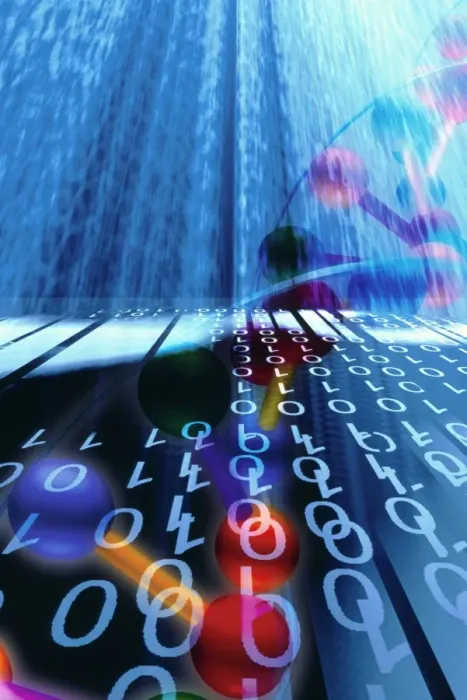 Gerahmter Druck : DNS-Molekül und Binärcode Gerahmter Druck : DNS-Molekül und Binärcode