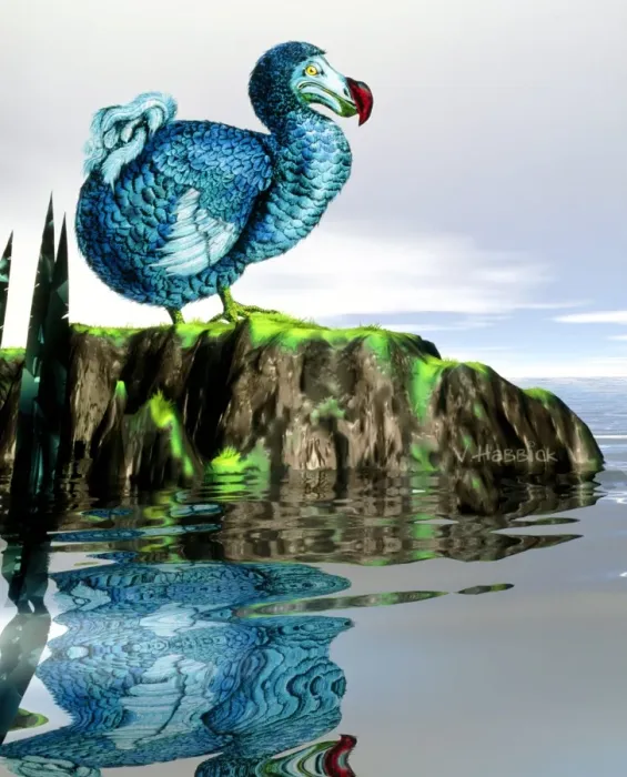 Gerahmter Druck : Dodo. Der Dodo. Computerillustration eines Dodos (Raphus culcullatus) Gerahmter Druck : Dodo. Der Dodo. Computerillustration eines Dodos (Raphus culcullatus)