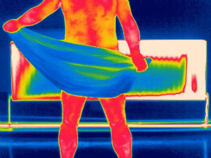 Gerahmter Druck : Trocknend abkühlen, Thermogramm Gerahmter Druck : Trocknend abkühlen, Thermogramm