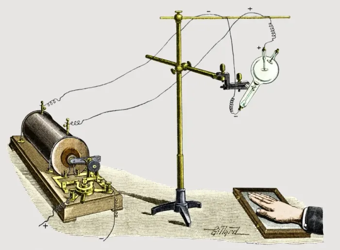 Gerahmter Druck : Frühe Radiographieversuche Gerahmter Druck : Frühe Radiographieversuche