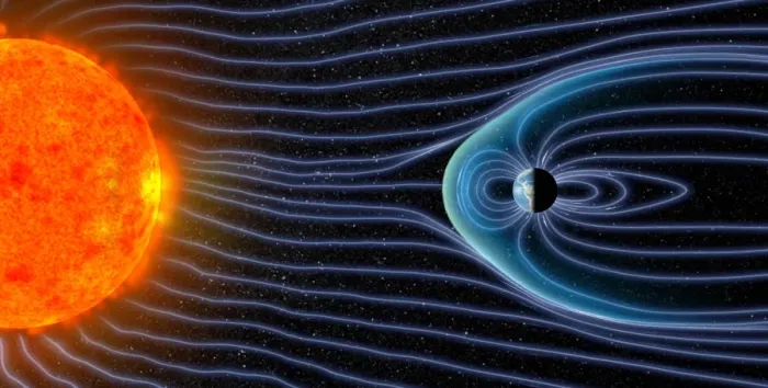 Gerahmter Druck : Die Erde Magnetosphäre Kunstwerk Gerahmter Druck : Die Erde Magnetosphäre Kunstwerk