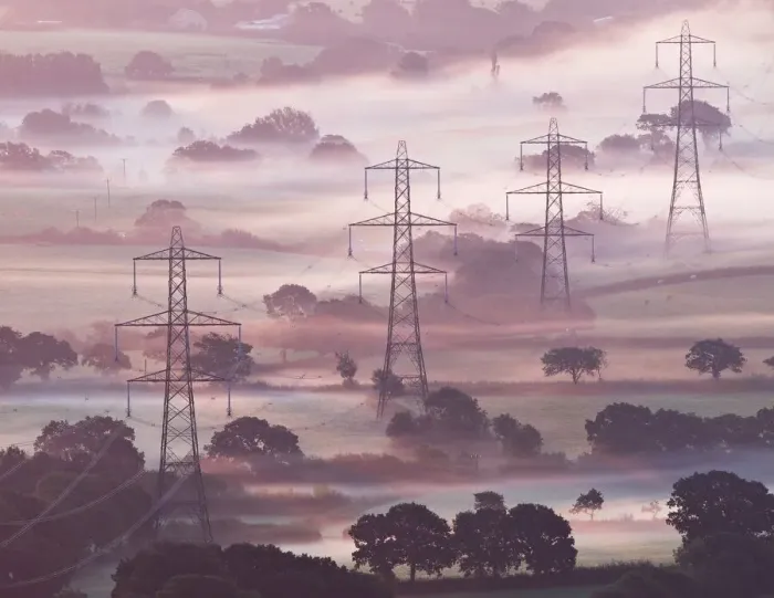 Gerahmter Druck : Elektrizitätsmasten Gerahmter Druck : Elektrizitätsmasten