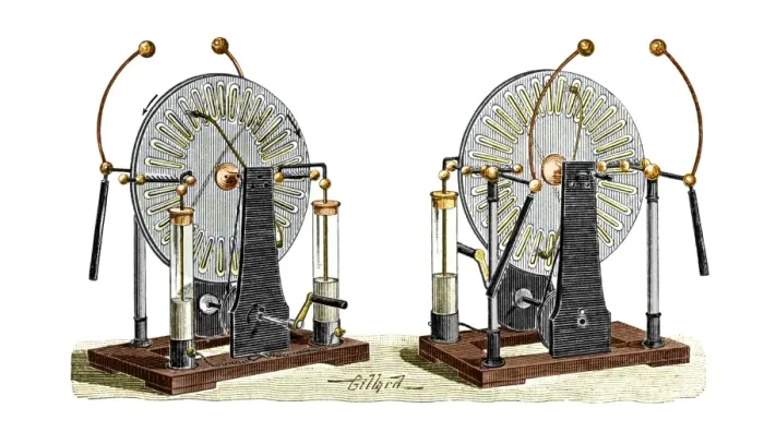 Gerahmter Druck : Elektrostatische Generatoren, 1900 Gerahmter Druck : Elektrostatische Generatoren, 1900