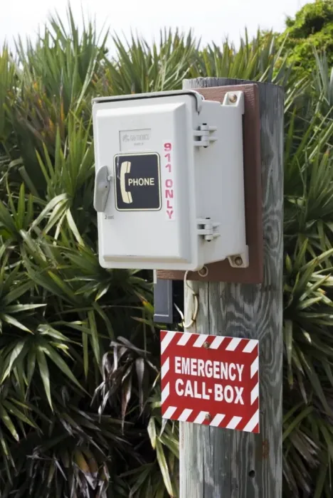 Gerahmter Druck : Notfalltelefon