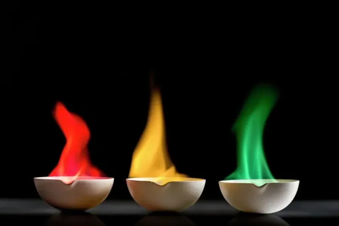 Gerahmter Druck : Feuerproben