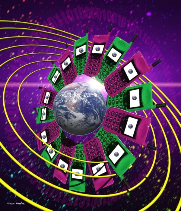 Gerahmter Druck : Globale Kommunikation Gerahmter Druck : Globale Kommunikation