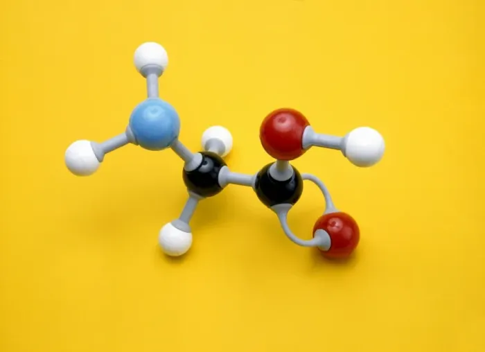 Gerahmter Druck : Zuckermolekül Glycin Gerahmter Druck : Zuckermolekül Glycin