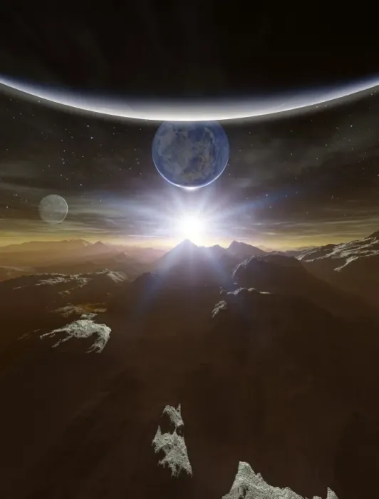 Gerahmter Druck : Bewohnbares extraterrestrisches Planetenbild