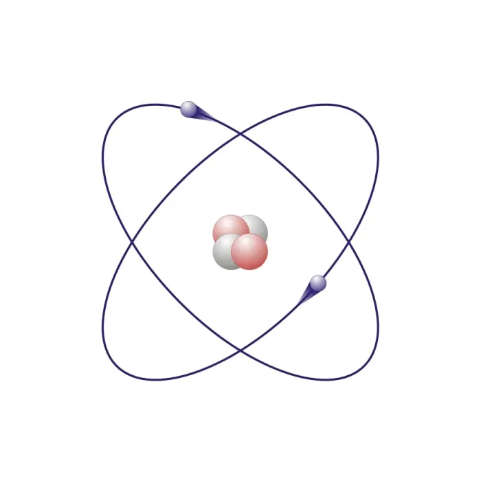 Gerahmter Druck : Helmstoff, atomarer Modell