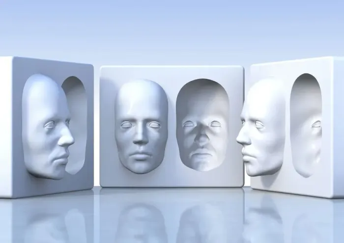 Gerahmter Druck : Kopf-Verzerrung-Illusion, Kunstwerk