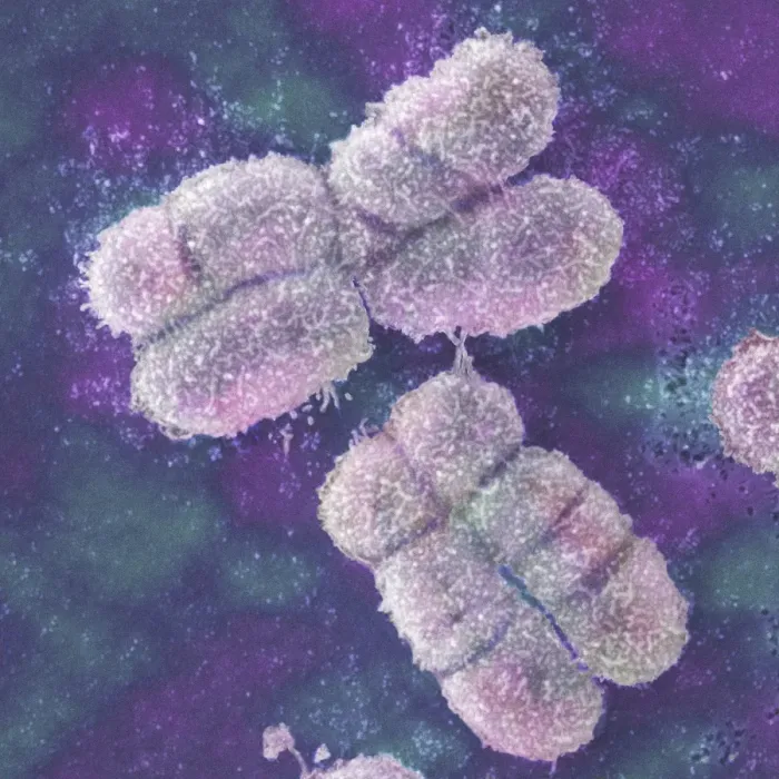 Gerahmter Druck : Menschliche Chromosomen, SEM Gerahmter Druck : Menschliche Chromosomen, SEM