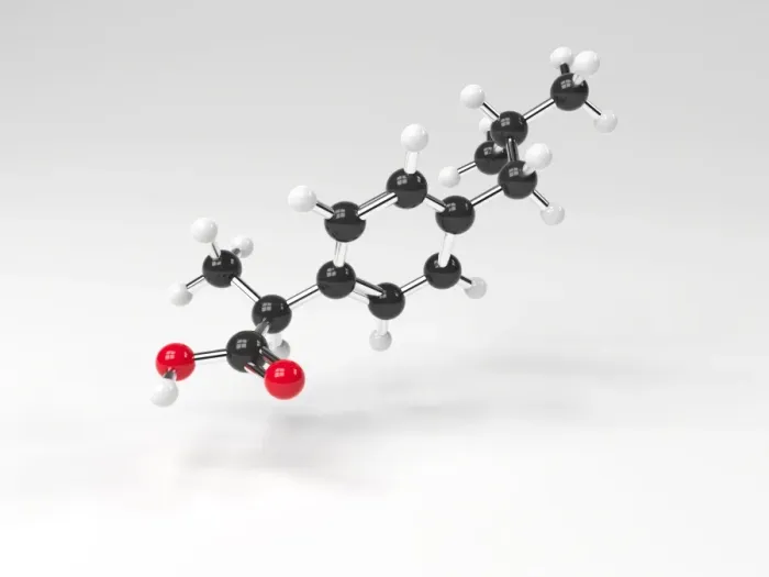 Gerahmter Druck : Ibuprofens Molekül Gerahmter Druck : Ibuprofens Molekül