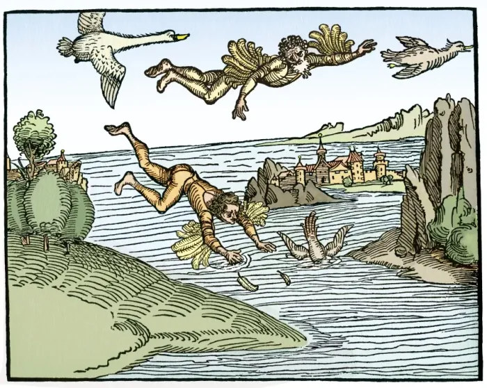 Gerahmter Druck : Ikaros und Daedalus Gerahmter Druck : Ikaros und Daedalus