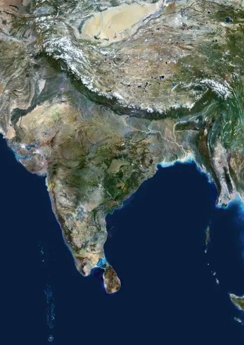 Gerahmter Druck : Indien, Satellitenbild Gerahmter Druck : Indien, Satellitenbild