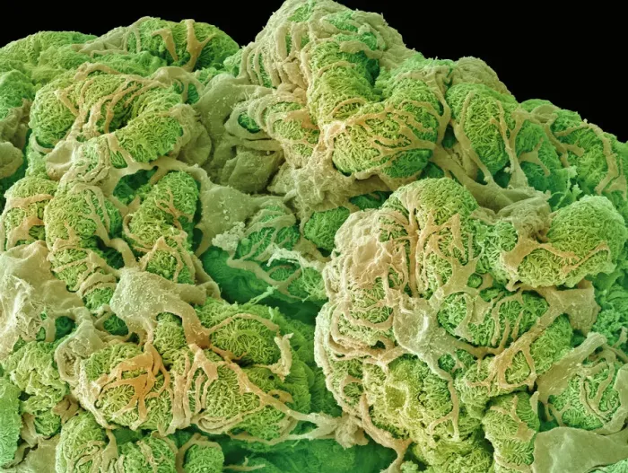 Gerahmter Druck : Nierenglomerulus, SEM Gerahmter Druck : Nierenglomerulus, SEM