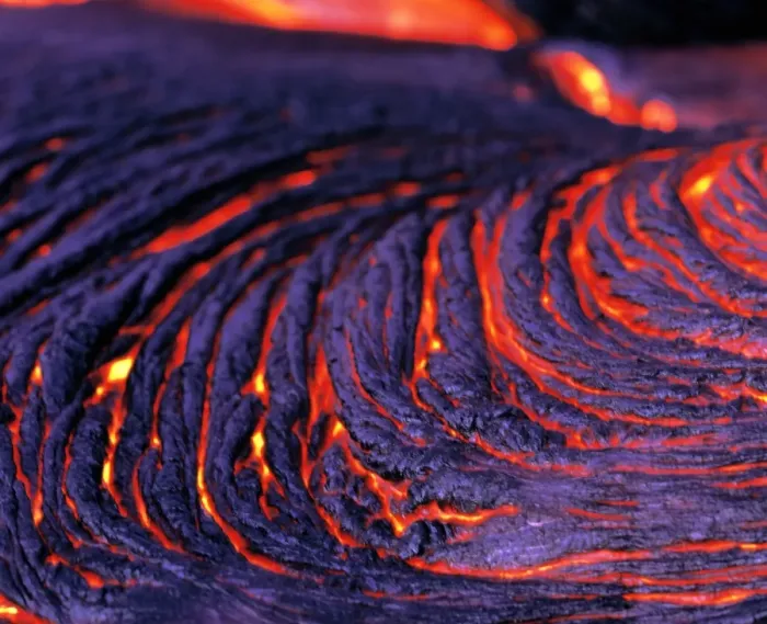 Gerahmter Druck : Lava flow. Pahoihöh Lavazug Pahoehoe-Lavafüsse aus dem Kilauea-Vulkan, Hawaii, USA Gerahmter Druck : Lava flow. Pahoihöh Lavazug Pahoehoe-Lavafüsse aus dem Kilauea-Vulkan, Hawaii, USA