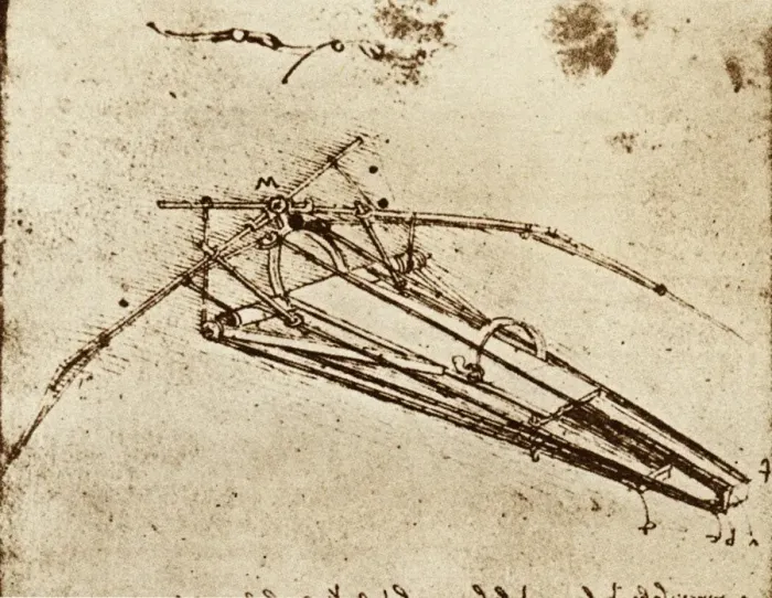 Gerahmter Druck : Leonardo's Flugmaschine Gerahmter Druck : Leonardo's Flugmaschine
