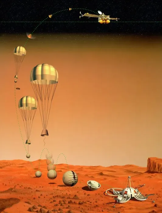 Gerahmter Druck : Bodenstation Mars 1996, Kunstwerk Gerahmter Druck : Bodenstation Mars 1996, Kunstwerk