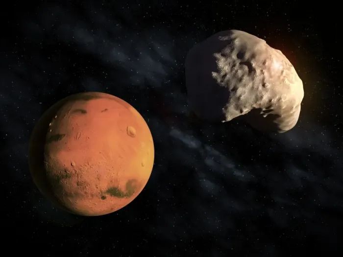 Gerahmter Druck : Mars und Deimos, Kunstwerk