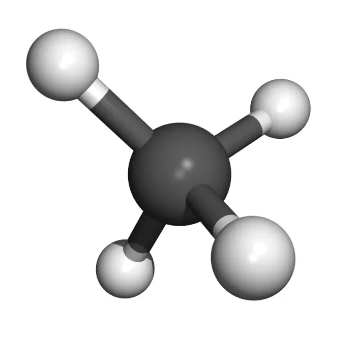 Gerahmter Druck : Methanmolekül Gerahmter Druck : Methanmolekül