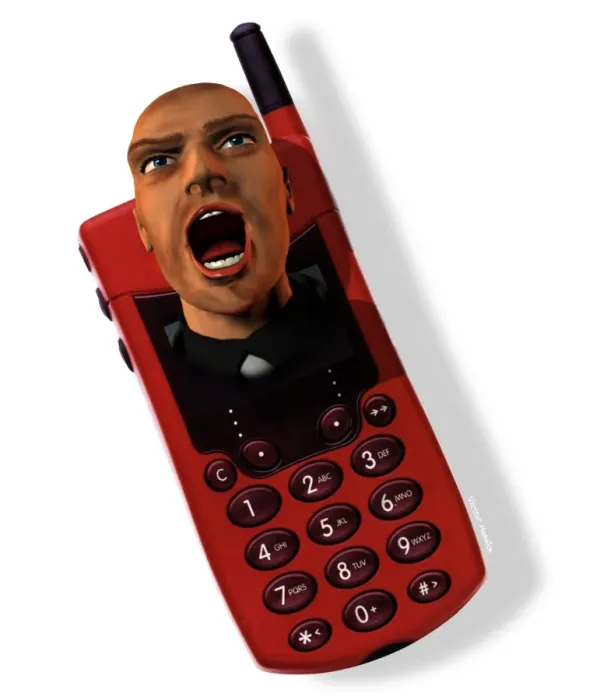 Gerahmter Druck : Mobiltelefonwut Gerahmter Druck : Mobiltelefonwut